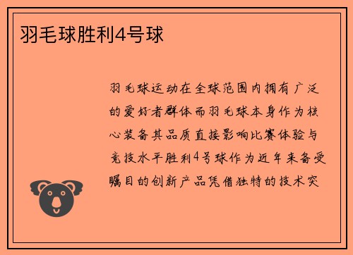 羽毛球胜利4号球